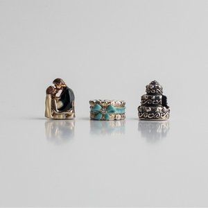 Persona Sterling Silver Wedding Themed Bead Charm Jewelry Lot Bride Bridal